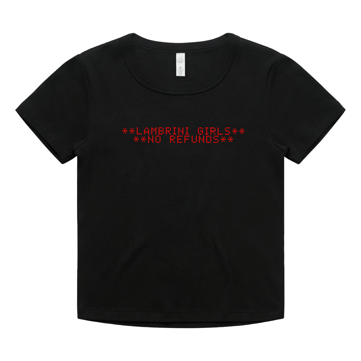 No Refunds Baby Tee - Black