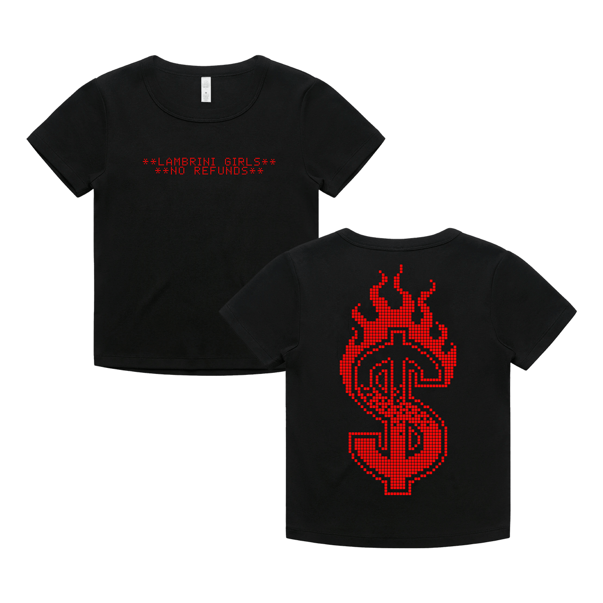 No Refunds Baby Tee - Black